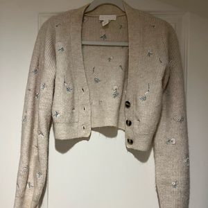 Floral detail knit sweater